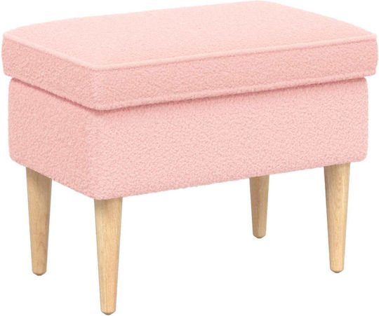 Fabric Upholstered Footstool Pink 55x35x41cm