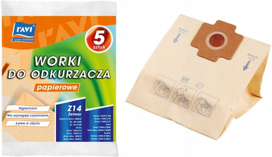 RAVI Saci Pentru Aspiratoare 5 Bucăți Compatibili Cu Aspirator Zelmer / Universal