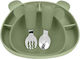 Baby Donkey Feeding Set Made of Silicone with Anti-Slip Base Green 4pcs