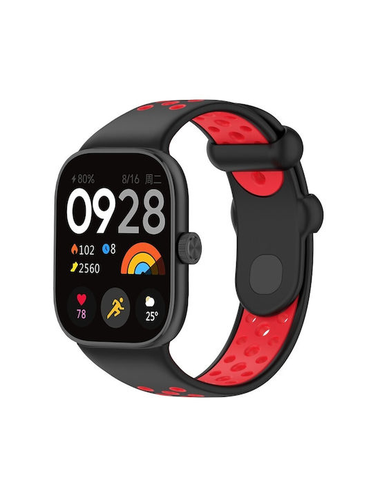 Λουράκι Σιλικόνης Redmi Watch 6 5 4 Smart Band 9 Pro/8 Pro Black Red Oem
