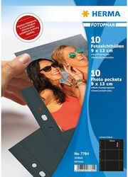Herma Φωτοθήκες 90 X 130 Mm Οριζόντιες Μαύρες 10 Θήκες