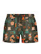 Men's Brown Swim Shorts With Patterns
