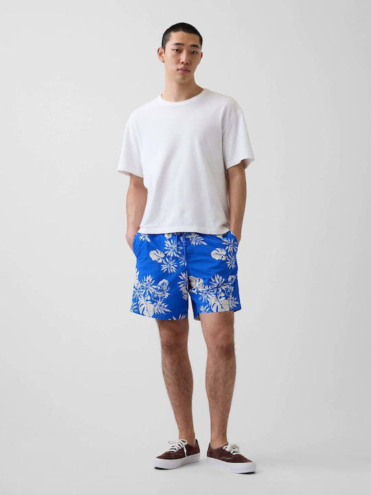 GAP Men's Swimwear Shorts Blue Floral Floral