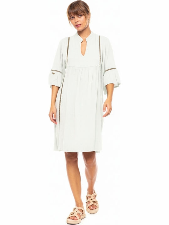 Pink Label Γυναικείο Φόρεμα Παραλίας White