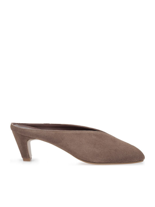 Tsakiris Mallas Suede Mules με Χαμηλό Τακούνι σ...