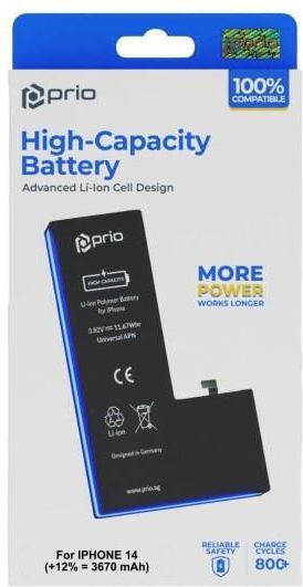 Prio High Capacity Συμβατή Μπαταρία Αντικατάστασης 3670mAh για Apple Iphone 14