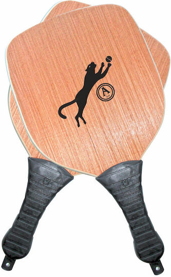 Okoume 15 Mm Rubber Handle Beach Racket Pair
