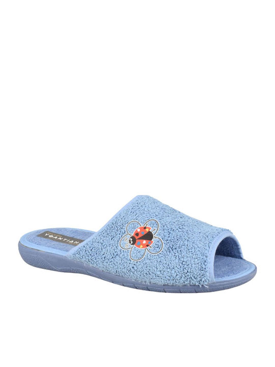 Yfantidis Terry Winter Women's Light Blue Slippers