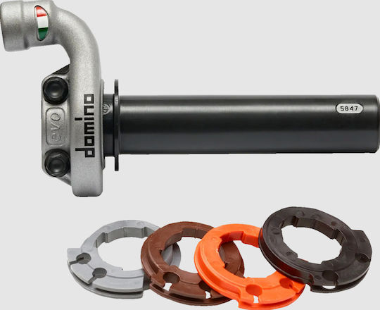 Кокал на Дроселовата Клапа Domino Krk Evo Throttle Control Без Грипове Сребрист