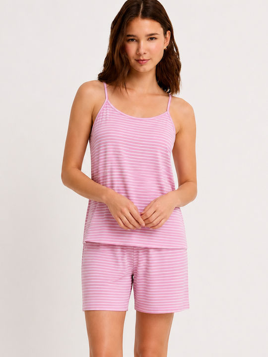 Cherry Sommer Herrenpyjama Rosa