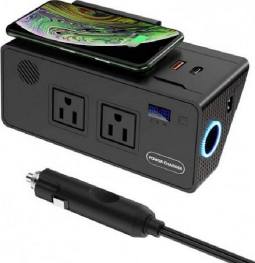 Andowl Car Charger 2.4A with Ports 2xUSB 1xLighter Black Colour