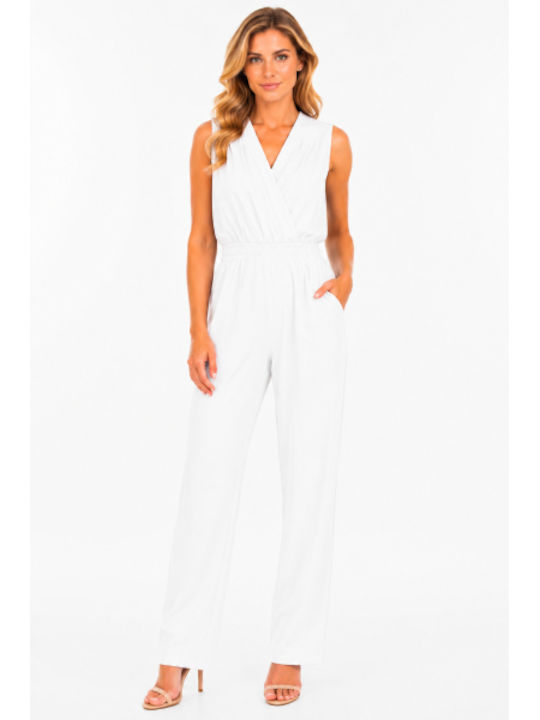 Women Sleeveless One-piece Jumpsuit White SG-SO11589-26TS-WHITE