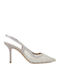 Leather Heels with High Silver Stiletto