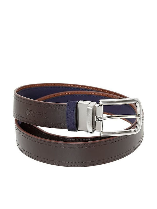 Men's Belt Leather Double Sided Brown