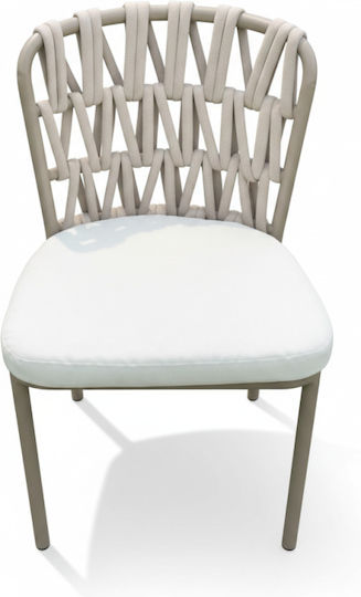 Outdoor Aluminum Beige Chair 50x56x78cm