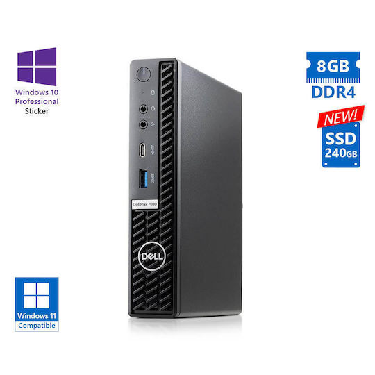 Dell Optiplex 7080 Реновиран Клас A (Core i3-10100/8GB/240GB SSD/Без операционна система)