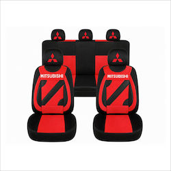 Set Custom Universal Nero Red Seat Covers Mitsubishi Set Custom Universal Nero Red Seat Covers Mitsubishi