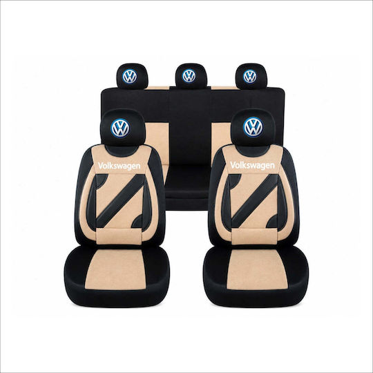 Set Universal Nero Beige Personalized Seat Covers Volkswagen