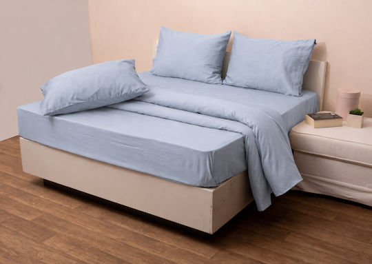 Anna Riska Σετ Σεντόνια Μονά με Λάστιχο 100x200+25εκ. Grey (3τμχ)