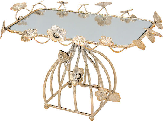 Keskor Metallic Gold Cake Stand 33x21x19cm