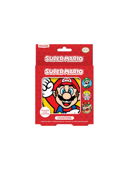 Super Mario Σουβέρ Ξύλινο 4τμχ