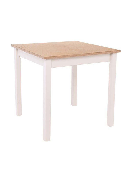 Tavern Square Tavern Table Made of Solid Wood Creamy 80x80x75cm R517,E51