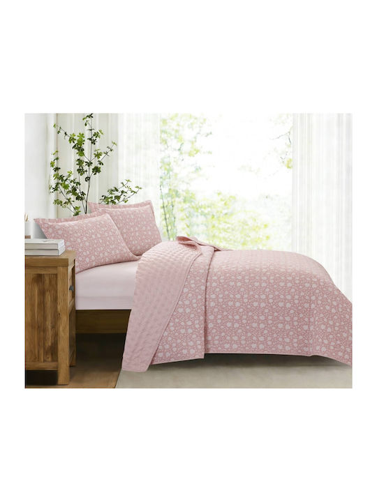 Liolios Home Coverlet Set Single Pink 160x240cm 2 Pieces