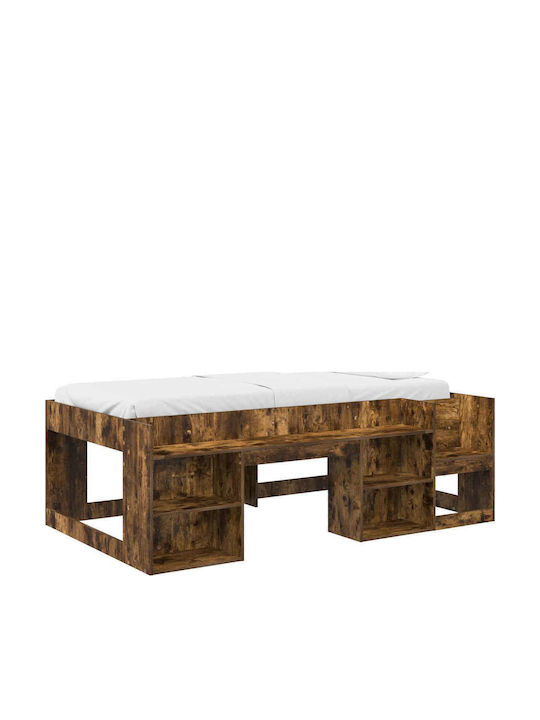 Kids Bed Loft Bed Single Brown