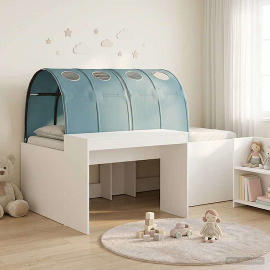 Kids Single Bed with Desk Light Blue