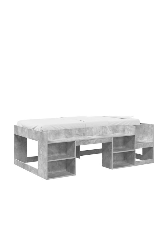 Kids Single Bed with Storage Space Gray