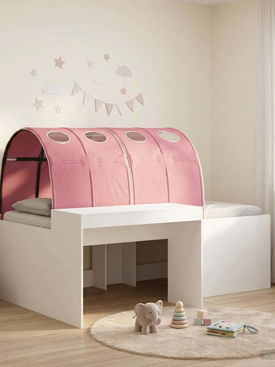 Kids Single Bed with Desk Pink
