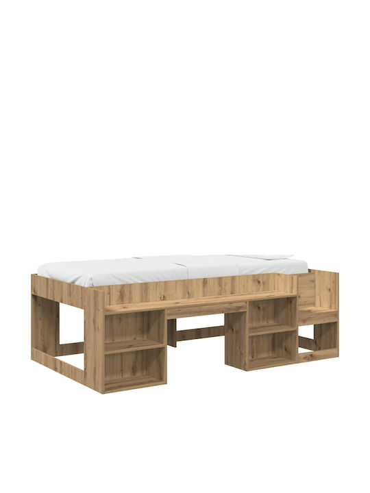 Kids Bed Loft Bed Single Brown
