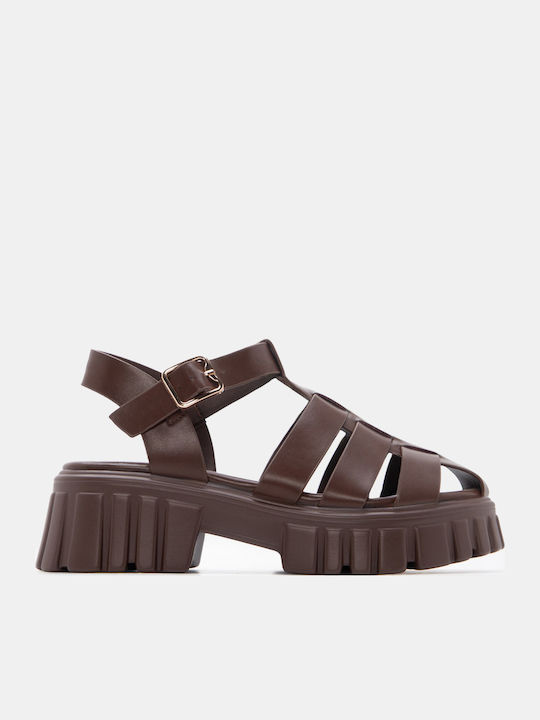 Luigi Sandale Casual Damă Flatforme Maro