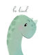 Kids Wall Art Framed Dinosaur Be Kind with Black Frame made of Wood 40x50cm