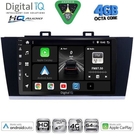 Digital IQ Ηχοσύστημα Αυτοκινήτου για Subaru Legacy / Outback 2014-2019 (Bluetooth/USB/WiFi/GPS/Apple-Carplay/Android-Auto) με Οθόνη Αφής 9"