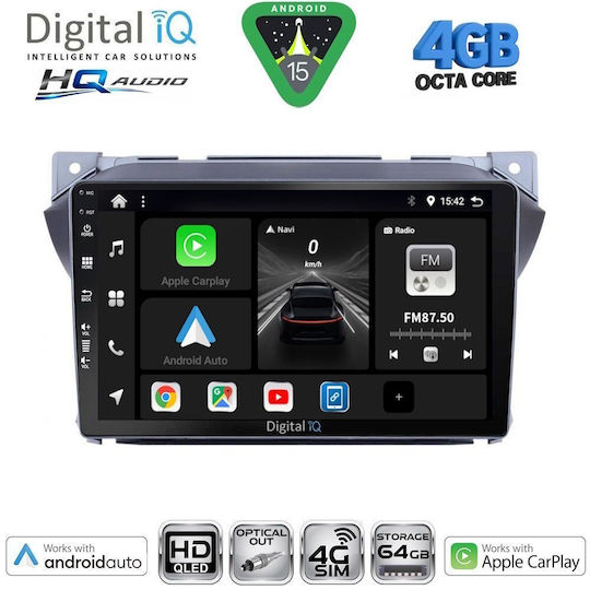 Digital IQ Car Audio System for Suzuki Alto Nissan Pixo 2009-2014 Bluetooth USB WiFi GPS Apple CarPlay Android Auto with 9" Touch Screen