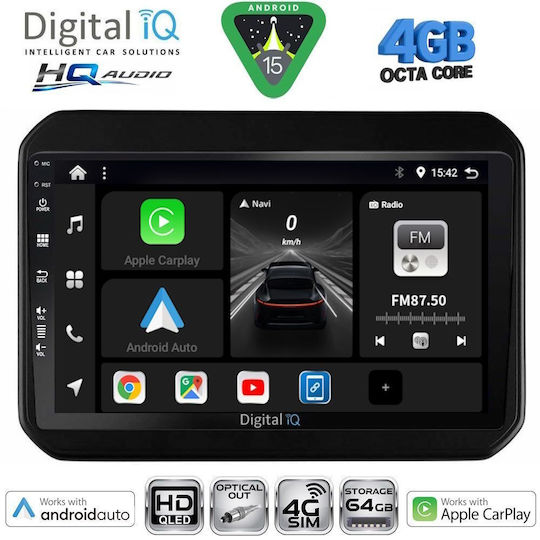 Digital IQ Car Audio System for Suzuki Ignis 2016 (Bluetooth/USB/WiFi/GPS/Apple CarPlay/Android Auto) with 9" Touch Screen