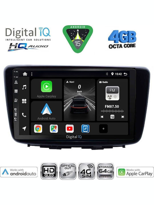 Digital IQ Car Audio System for Suzuki Baleno 2016-2022 Bluetooth USB WiFi GPS Apple CarPlay Android Auto with 9" Touch Screen