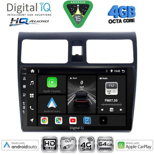 Digital IQ Car Audio System for Suzuki Swift 2005-2011 Bluetooth USB WiFi GPS Apple CarPlay Android Auto with 10" Touch Screen