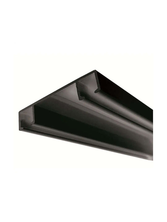 Gardinia Șină Dublă pentru Perdele din Aluminiu în Culoare Neagră 250 cm