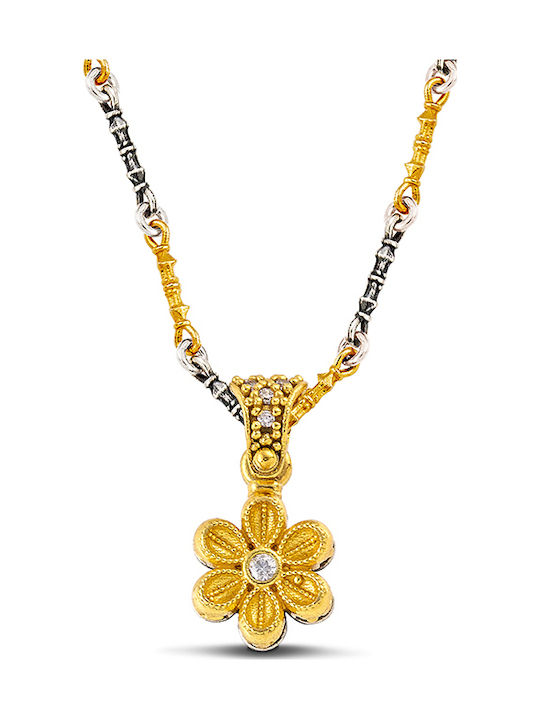 Dimitrios Exclusive Charm Blume aus Silber mit Zirkon