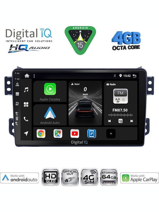 Digital IQ Car Audio System for Opel Agila Suzuki Splash 2008-2018 Bluetooth USB WiFi GPS Apple CarPlay Android Auto with 9" Touch Screen