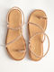Gold Flache Sandalen Für Damen K26-002-1047 Glitter-Halber