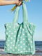 Kentia Stoff Strandtasche Rucksack Hellblau