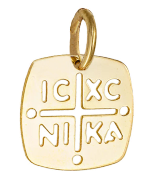 Kontopoulos Pendant Kids Charm Constantine Coin in 9K Gold KN032AFR