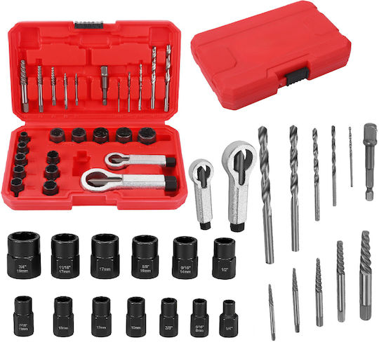Broken Screw Extractor Set Zola 26 Pieces Drill Compatible High-quality Steel Carrying Case