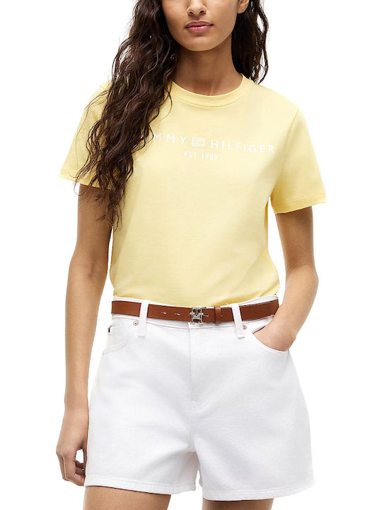 Tommy Hilfiger Crew Neck Γυναικείο T-shirt Κιτρ...