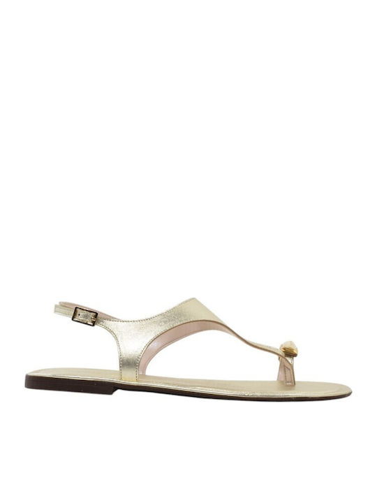 Fardoulis Leather Women's Sandals Gold