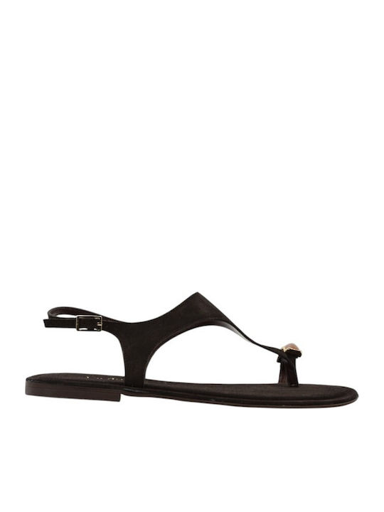 Fardoulis Leather Women's Sandals Brown