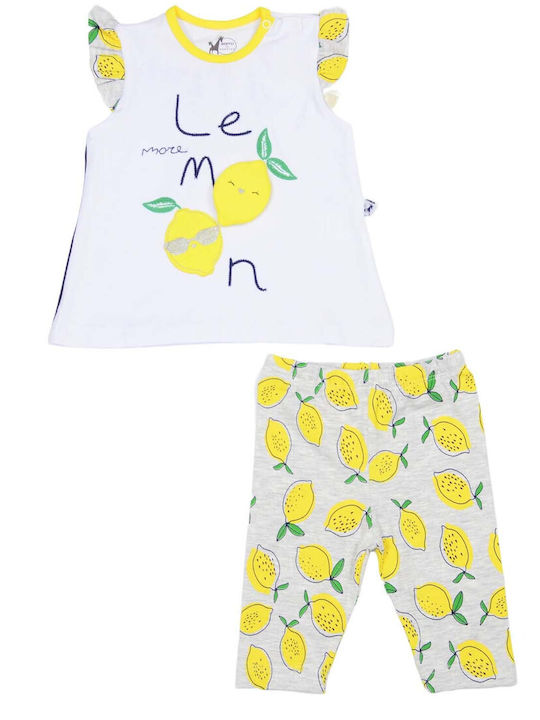 Kids Set with Leggings Summer 2 Pieces White